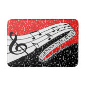 赤と黒の音楽テーマ バスマット (正面)
