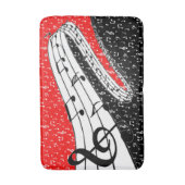 赤と黒の音楽テーマ バスマット (正面縦)