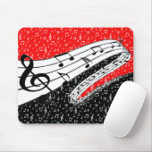 赤と黒の音楽テーマ マウスパッド (マウス)