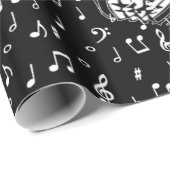 赤と黒の音楽テーマ ラッピングペーパー (ロールコーナー)