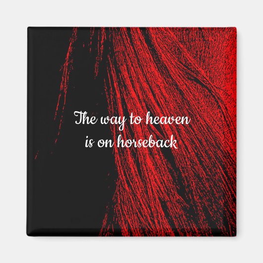 赤と黒の馬のマネマグネット マグネット (正面)