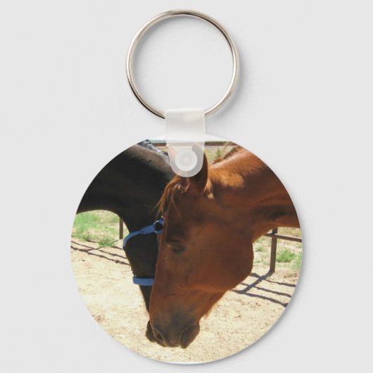 赤と黒の馬の友人共有の秘密 キーホルダー (正面)