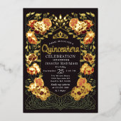 赤と黒の魅惑のガーデンフローラキンセアニェラ 箔招待状 (正面)