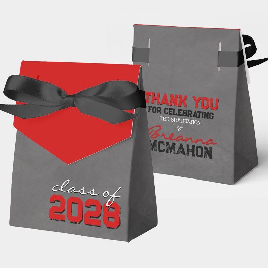 赤と黒の黒板卒業ギフトボックス フェイバーボックス