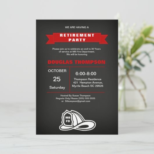 赤と黒の黒板消防士の引退 招待状 (スタンド正面)