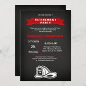 赤と黒の黒板消防士の引退 招待状 (正面/裏面)