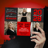 赤と黒の黒板3写真卒業 招待状