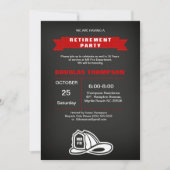 赤と黒の黒板  消防士退職   招待状 (正面)