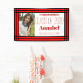 赤と黒の1枚の写真の幾何学的グラッド 横断幕 (インサイチュ)