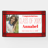 赤と黒の1枚の写真の幾何学的グラッド 横断幕 (横)