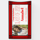 赤と黒の1枚の写真の幾何学的グラッド 横断幕 (縦)