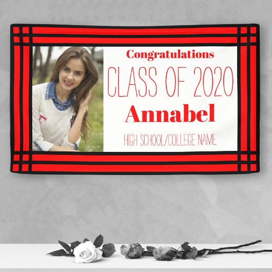 赤と黒の1枚の写真の幾何学的グラッド 横断幕