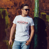 赤と黒の2色の高齢者のスライス文字 Tシャツ