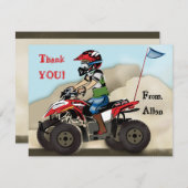 赤と黒の ATV キッズ ノート カード (正面/裏面)