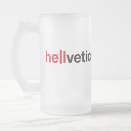 赤と黒のHellvetica ワードマーク フロストグラスビールジョッキ