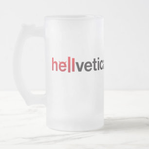 赤と黒のHellvetica ワードマーク フロストグラスビールジョッキ