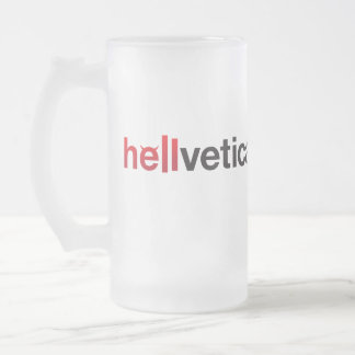 赤と黒のHellvetica ワードマーク フロストグラスビールジョッキ