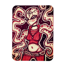 赤と黒のNo Peaceエイリアン磁石 マグネット