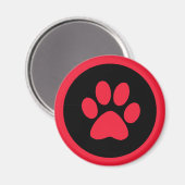 赤と黒のPawprintマグネット マグネット (正面/裏面)