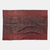 赤と黒のPythonプリント キッチンタオル (横)