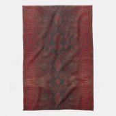 赤と黒のPythonプリント キッチンタオル (縦)