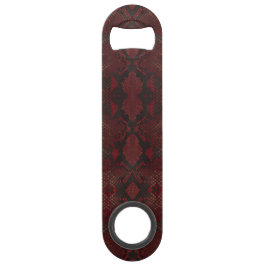 赤と黒のPythonプリント クレジットカード栓抜き