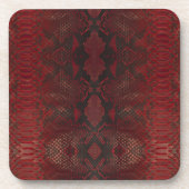 赤と黒のPythonプリント コースター (正面)