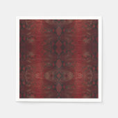 赤と黒のPythonプリント スタンダードカクテルナプキン (正面)