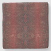 赤と黒のPythonプリント ストーンコースター (正面)