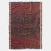 赤と黒のPythonプリント スローブランケット (正面縦)