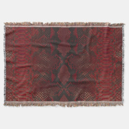 赤と黒のPythonプリント スローブランケット