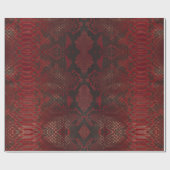 赤と黒のPythonプリント ラッピングペーパー (フラット)