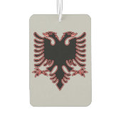 赤と黒アルバニアの腕のコート車のマグネット カーエアーフレッシュナー (裏面)