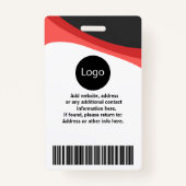 赤と黒カスタムの社員写真、ロゴ バッジ (裏面)