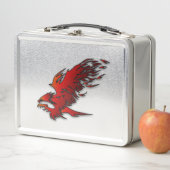 赤と黒カラフルの鷹のタカ メタルランチボックス (インサイチュ)