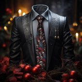 赤と黒ゴシックのサンタスカルフェスティバルゴトマス ネクタイ