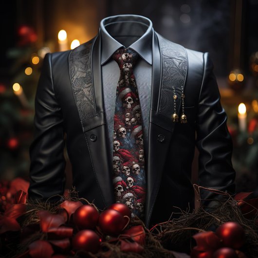 赤と黒ゴシックのサンタスカルフェスティバルゴトマス ネクタイ