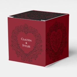 赤と黒ゴシックのハートエレガントな結婚式 フェイバーボックス