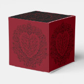 赤と黒ゴシックのハートエレガントな結婚式 フェイバーボックス (裏面サイド)