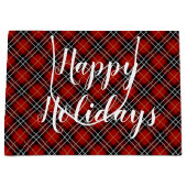 赤と黒スコットランドのタータンチェックプレイド ラージペーパーバッグ (正面)