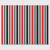 赤と黒ストライプの ラッピングペーパー (フラット)