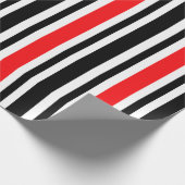 赤と黒ストライプの ラッピングペーパー (角)