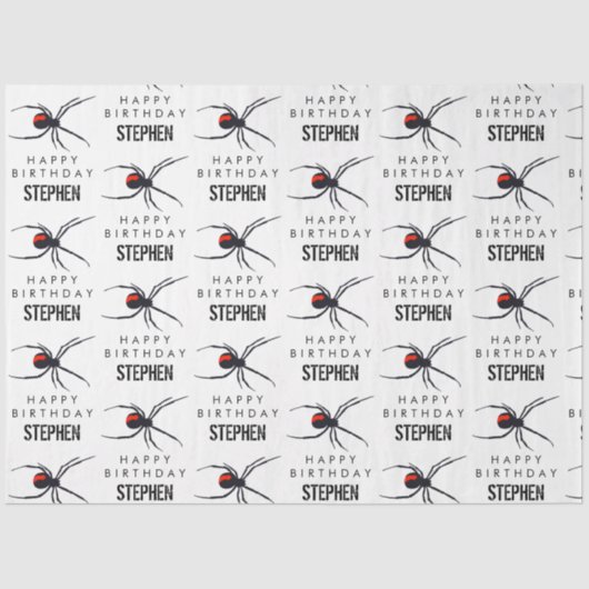 赤と黒スパイダーバースデーパーティーテーマ&名前 薄葉紙 (正面)