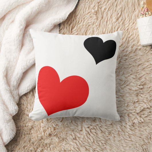 赤と黒ハート クッション (ブランケット)