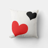 赤と黒ハート クッション (正面)