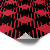 赤と黒バッファローチェックプレイド男の赤ちゃん子供部屋 ポスター (角)