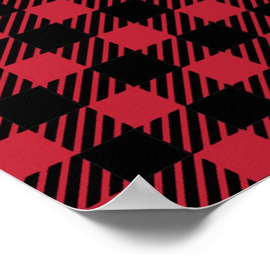 赤と黒バッファローチェックプレイド男の赤ちゃん子供部屋 ポスター (角)