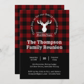 赤と黒バッファロープレイドファミリー懇親会パーティー 招待状 (正面/裏面)