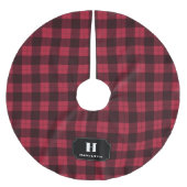 赤と黒バッファロープレイドモノグラムツリースカート ブラッシュドポリエステルツリースカート (正面)