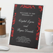 赤と黒ビクトリアンの結婚サイン(バリエーション1) 台座サイン (インサイチュ)